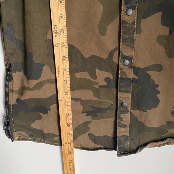 Denim & Flower Camouflage Shacket Shirt Men S Olive Green Snaps Army Outdoor - Picture 6 of 11